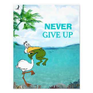 Funny Frog Choking Bird Inspirerend Poster