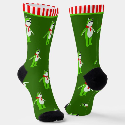 Funny Frog Christmas Holiday Sokken (Gebogen)