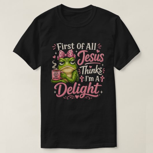 Funny Frog Coffee Faith T-shirt (Design voorkant)