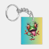 Funny Frog Columbus Day Sleutelhanger (Voorkant Links)