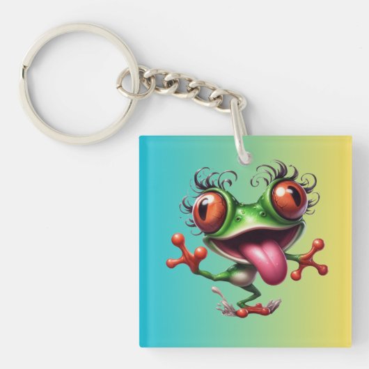 Funny Frog Columbus Day Sleutelhanger (Voorkant)