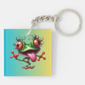 Funny Frog Columbus Day Sleutelhanger (Achterkant)