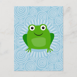 Funny Frog - Cute Froggy op Blue Briefkaart