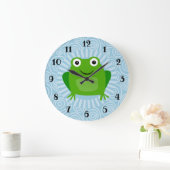 Funny Frog - Cute Froggy op Blue Grote Klok (Huis)