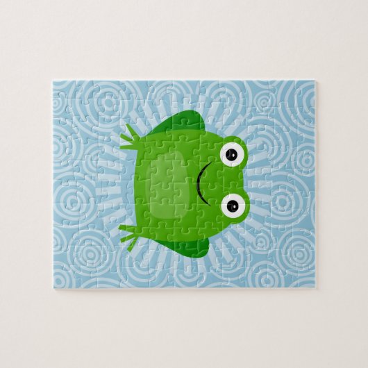 Funny Frog - Cute Froggy op Blue Legpuzzel (Horizontaal)