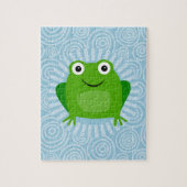 Funny Frog - Cute Froggy op Blue Legpuzzel (Verticaal)