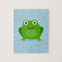 Funny Frog - Cute Froggy op Blue