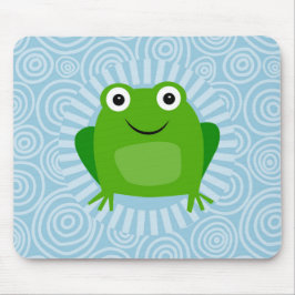 Funny Frog - Cute Froggy op Blue Muismat