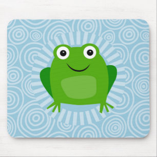 Funny Frog - Cute Froggy op Blue Muismat