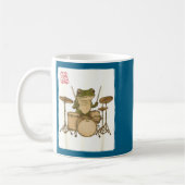 Funny Frog Drum Rock Music Kawaii Japanese  Koffiemok (Links)