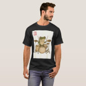 Funny Frog Drum Rock Music Kawaii Japanese  T-shirt (Voorkant volledig)
