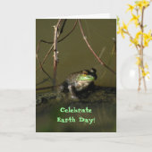 Funny Frog Earth Day Kaart (Gele Bloem)