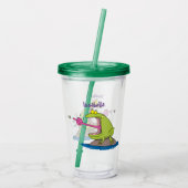 Funny frog en cartoon acryl drinkbeker (Achterkant)