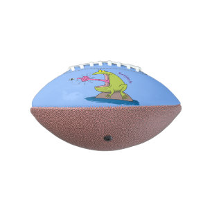 Funny frog en cartoon american football