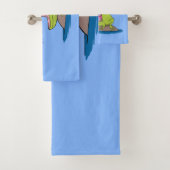 Funny frog en cartoon bad handdoek (Insitu)