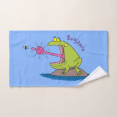 Funny frog en cartoon bad handdoek (Handdoek)