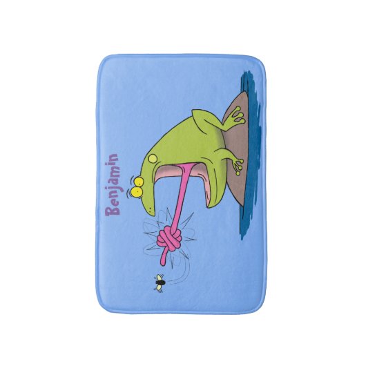 Funny frog en cartoon badmat (Voorkant Verticaal)