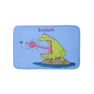 Funny frog en cartoon badmat