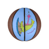 Funny frog en cartoon basketbal (Verticaal)