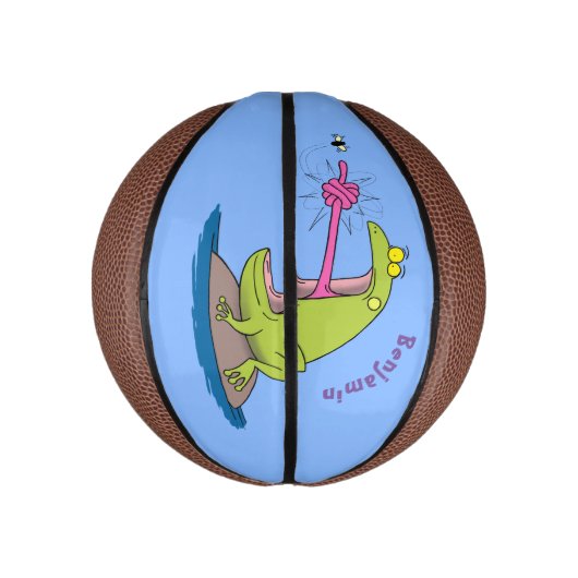 Funny frog en cartoon basketbal (Verticaal)