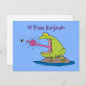 Funny frog en cartoon briefkaart (Voorkant / Achterkant)