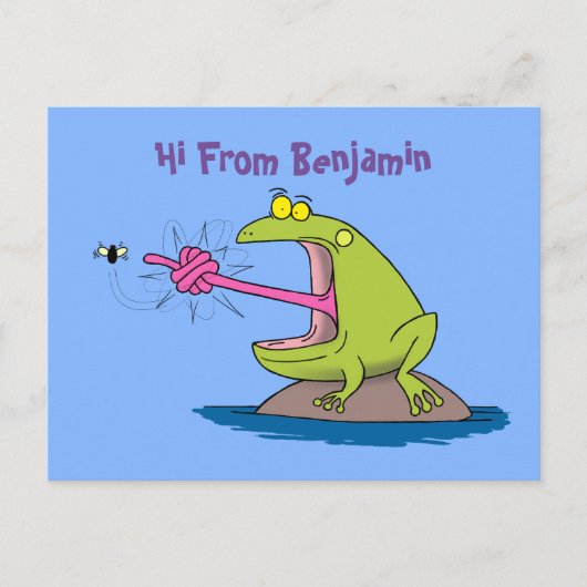 Funny frog en cartoon briefkaart (Voorkant)