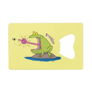 Funny frog en cartoon creditkaart flessenopener