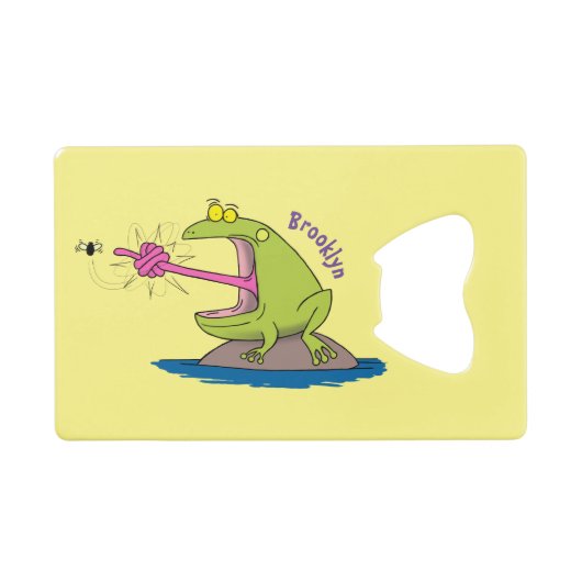 Funny frog en cartoon creditkaart flessenopener (Voorkant (Horizontaal))