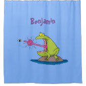 Funny frog en cartoon douchegordijn (Voorkant)