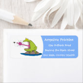 Funny frog en cartoon etiket (Insitu)