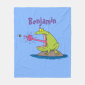 Funny frog en cartoon fleece deken (Voorkant)