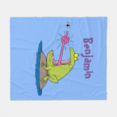 Funny frog en cartoon fleece deken (Voorkant (Horizontaal))