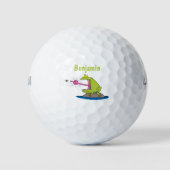 Funny frog en cartoon golfballen (Voorkant)