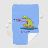Funny frog en cartoon golfhanddoek (Insitu)