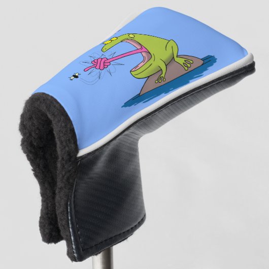 Funny frog en cartoon golfheadcover (3/4 voorkant)