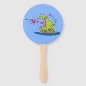 Funny frog en cartoon handwaaier (Achterkant)
