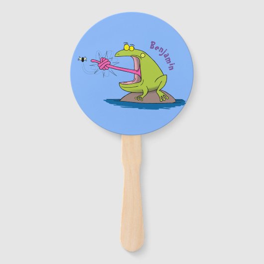 Funny frog en cartoon handwaaier (Voorkant)