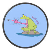 Funny frog en cartoon hockey puck (Voorkant)