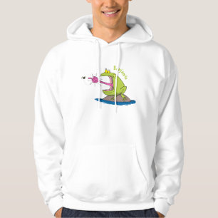 Funny frog en cartoon hoodie