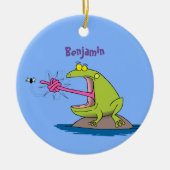 Funny frog en cartoon keramisch ornament (Voorkant)