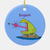 Funny frog en cartoon keramisch ornament (Achterkant)