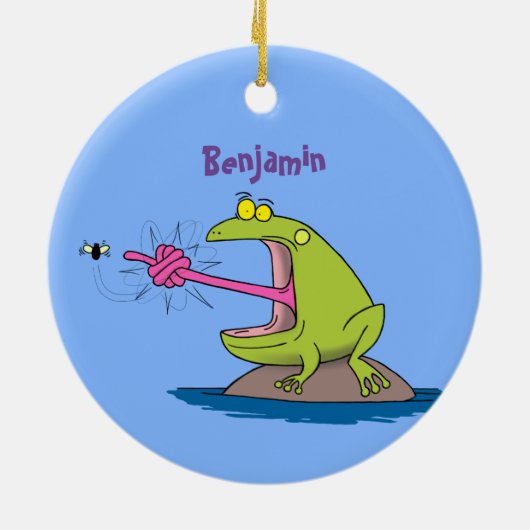 Funny frog en cartoon keramisch ornament (Achterkant)