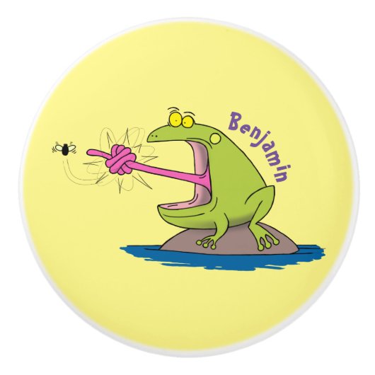 Funny frog en cartoon keramische knop (Voorkant)