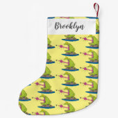 Funny frog en cartoon kleine kerstsok (Achterkant)