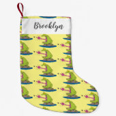 Funny frog en cartoon kleine kerstsok (Voorkant)