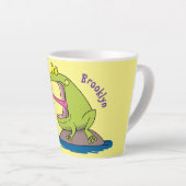 Funny frog en cartoon latte mok (Rechterhoek)