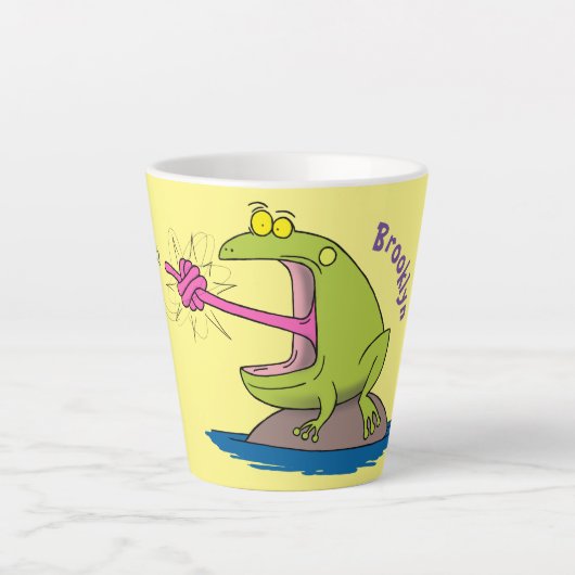 Funny frog en cartoon latte mok (Voorkant)