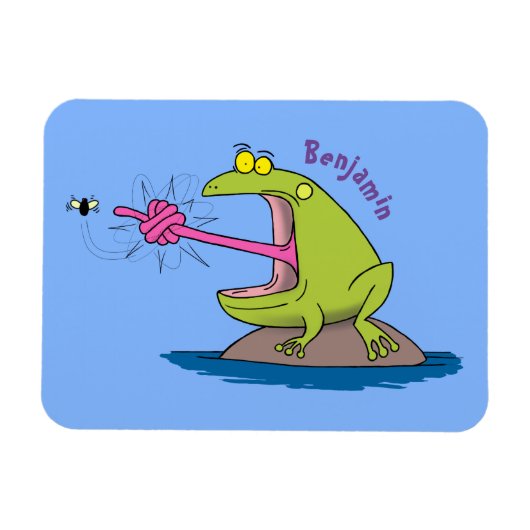 Funny frog en cartoon magneet (Horizontaal)