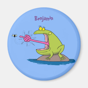 Funny frog en cartoon magneet
