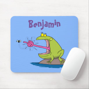 Funny frog en cartoon muismat